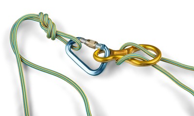 Carabiner and Ropes with Descender - Isolated