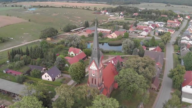 Push out Drone shot of a church in a german village. 
Shot on DJI Mavic Air in UHD 24fps.