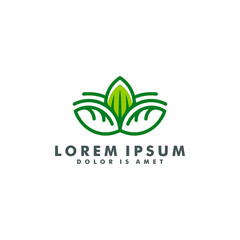 organic leaf logo, eco enviroment icon symbol template vector illustration