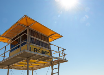 Australian lifeguard tower on a sunny day