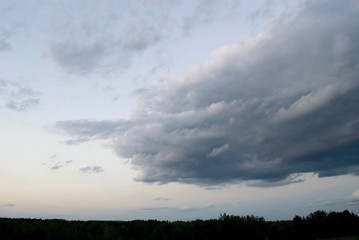 Large Stormy Clouds Forming over the Horizon