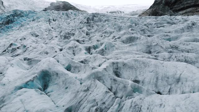 The top of Jostedalsbreen/Nigardsbreen glacier, Norway. Filmed with DJI Mavic Air. The video is panning from in to out, and shows a lot of the glacier.