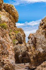 White sand beach with blue sea on KohKham .