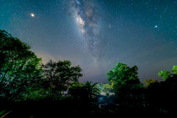 Fototapeta na wymiar Landscape Milky Way clear sky clear star