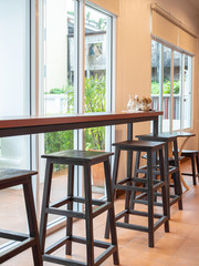 wooden counter bar