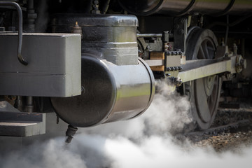 Close-up of vintage steam engine
