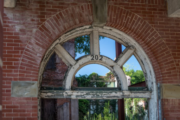Doorway of abandoned Shamrock Hotel