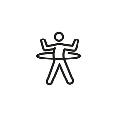 Man spinning hula hoop line icon. Dancing, gym, training. Exercise concept. Vector illustration can be used for topics like sport, healthy lifestyle, fitness © SurfupVector