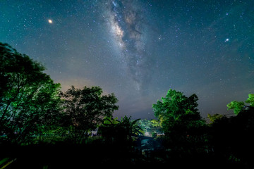Fototapeta na wymiar Landscape Milky Way clear sky clear star