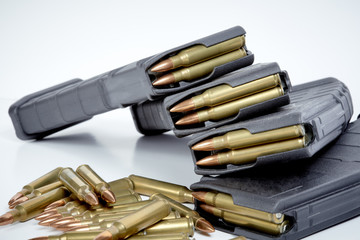 Fototapeta premium Full Metal Jacket Ammunition with Magazines