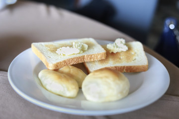 Margarine on bread for breakfast