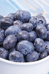 Fresh ripe blueberries containing natural minerals, healthy dessert concept