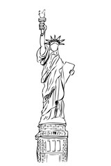 hand draw sketch of liberty statue © jassmerah