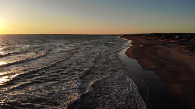 Sunrise at Beach, along shoreline