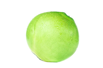 Green coconut Fruit isolated on white background.
