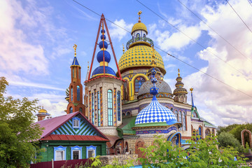 Fototapeta na wymiar Temple of All Religions, or the Universal Temple, in Kazan, Russia.