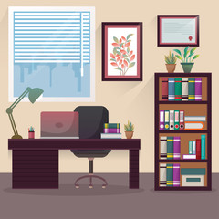 Modern Office Interior Workplace Empty Chair Desk