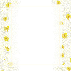 White Chrysanthemum Banner Card Border