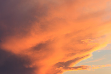 Fototapeta na wymiar Beautiful orange sunset sky. Natural background