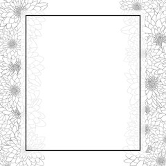 Chrysanthemum Outline Banner Card Border