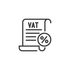 Fotobehang VAT taxes outline icon. linear style sign for mobile concept and web design. Value Added Tax simple line vector icon. Symbol, logo illustration. Pixel perfect vector graphics © alekseyvanin