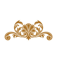 Fototapeta premium Golden vintage baroque ornament, corner. Retro pattern antique style acanthus.