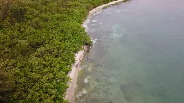 Roosevelt Road beach in Puerto Rico with boat