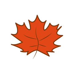 Orange Maple Dry Leaf Autumn Theme Cartoon Illustration Design