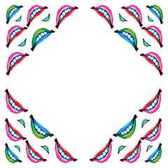 Obraz premium lips low poly decorative corner