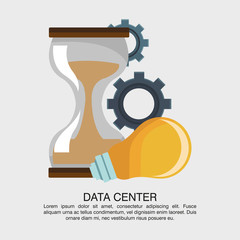 Data center poster with informaton and elements cartoons vector illustration graphic design