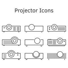 Presentation, Movie, Film, Media Projector Icons