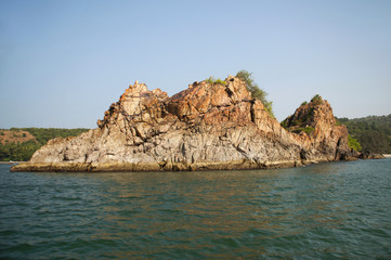 Fototapeta na wymiar Nivati Rocks Rocks near Tarkarli, District Sindhudurga, Maharashtra