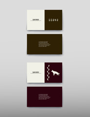 Business card containing contact information making it easier to find clients for promoting goods and services in the financial market