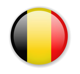 Fototapeta premium Belgium flag. Round bright Icon on a white background