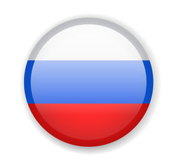 Russia flag. Round bright Icon on a white background