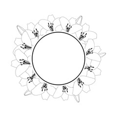 Lily Wreath Banner Outline