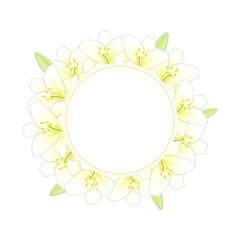 White Lily Banner Wreath