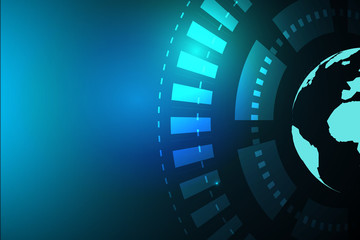 Global network connection with business concept and world map line, vector illustrator