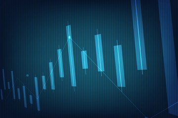 Business candle stick graph chart of stock market investment trading on dark background design. Trend of graph. Vector illustration