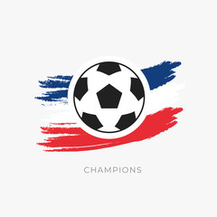 Obraz premium Soccer ball on flag design element, Vector 