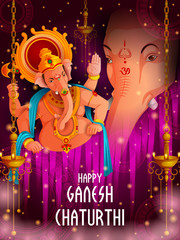 Lord Ganpati on Ganesh Chaturthi festival background