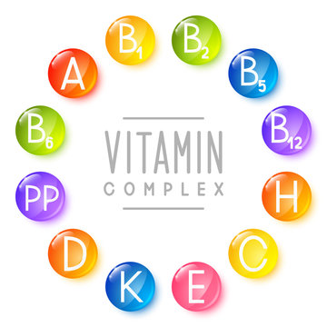 Set of main vitamin icons for Your design