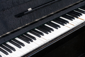 Piano. Music. Black and white keys