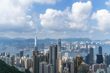 Fototapeta na wymiar panoramic city skyline in hong kong china
