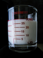 measure cup of milk.