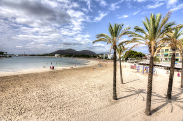 Fototapeta premium Alcudia beach, Mallorca, Balearic islands, Spain