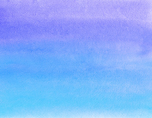 Watercolor painting. Blue gradient