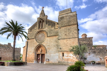 Fototapeta na wymiar Alcudia Cathedral, Mallorca, Balearic islands, Spain