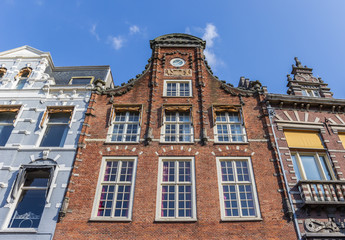 Fototapeta na wymiar Historic facade at the main market square of Haarlem, Netherlands