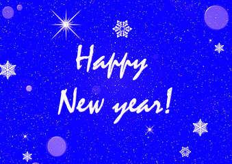 Blue New year card